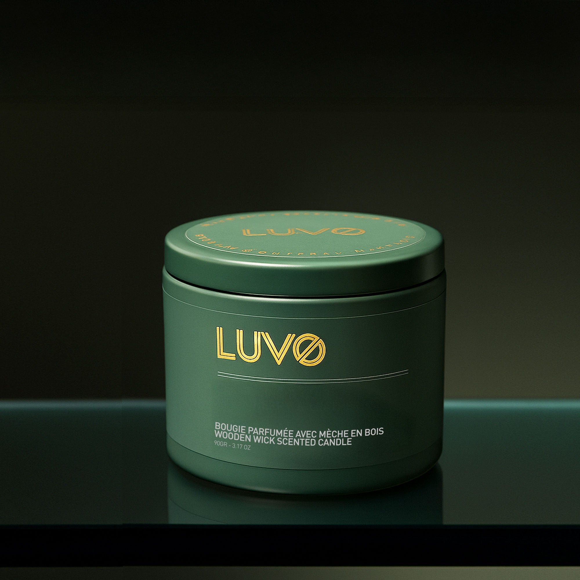 Bing cherry & Leather Wooden Wick Scented Candle 90gr - LUVO Candles | Bougies