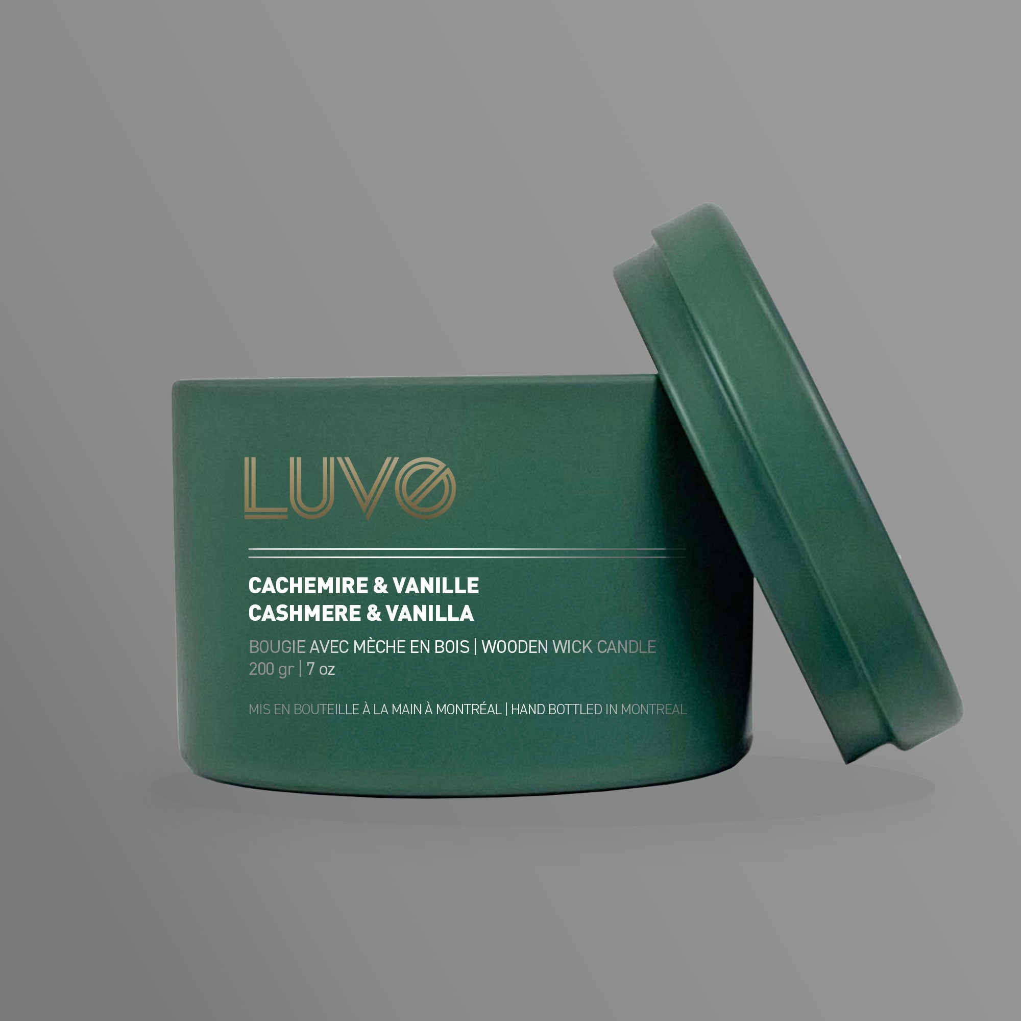 Cashemere & Vanilla Wooden Wick Scented Candle - LUVO Candles | Bougies