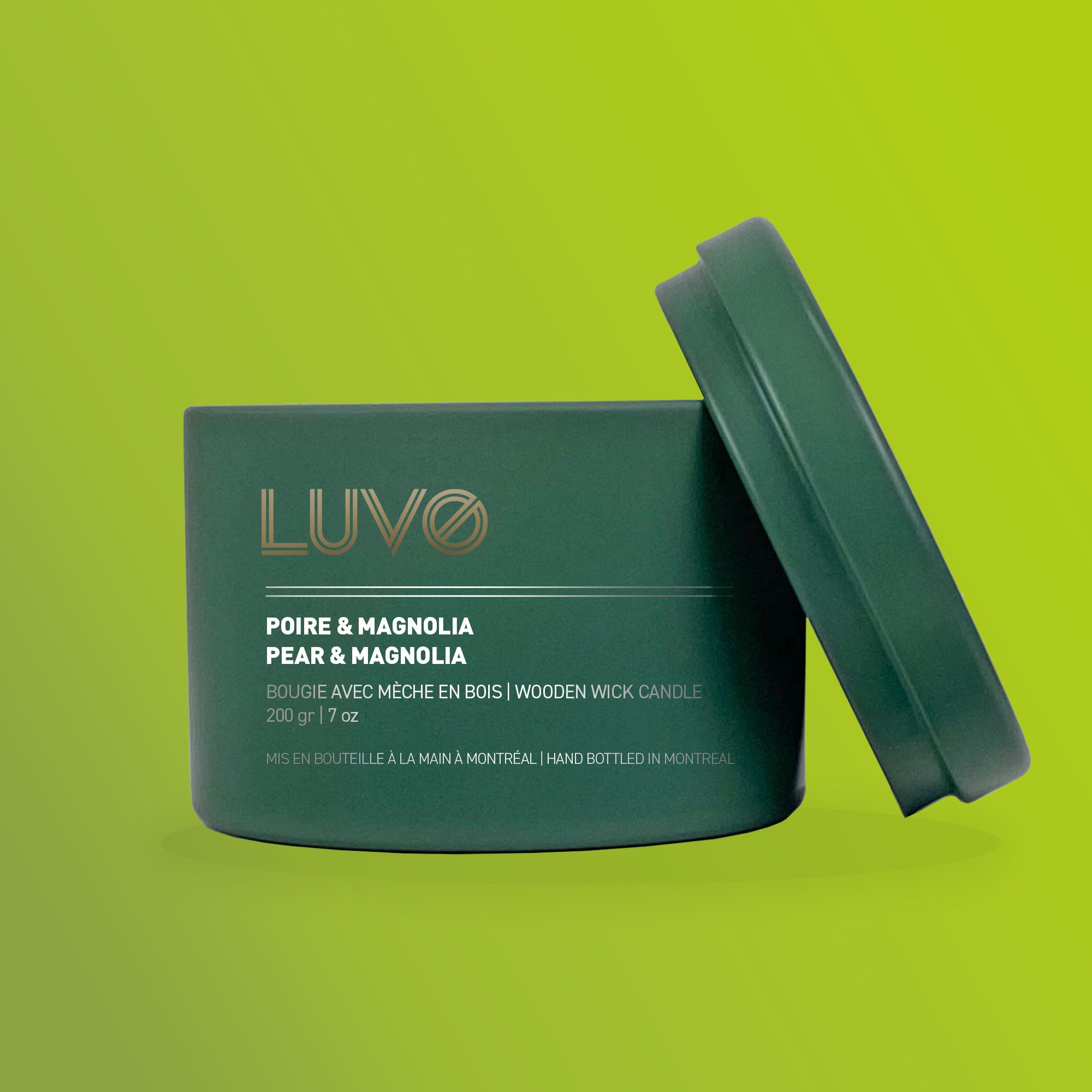 Pear & Magnolia Scented wooden wick candle - LUVO Candles | Bougies