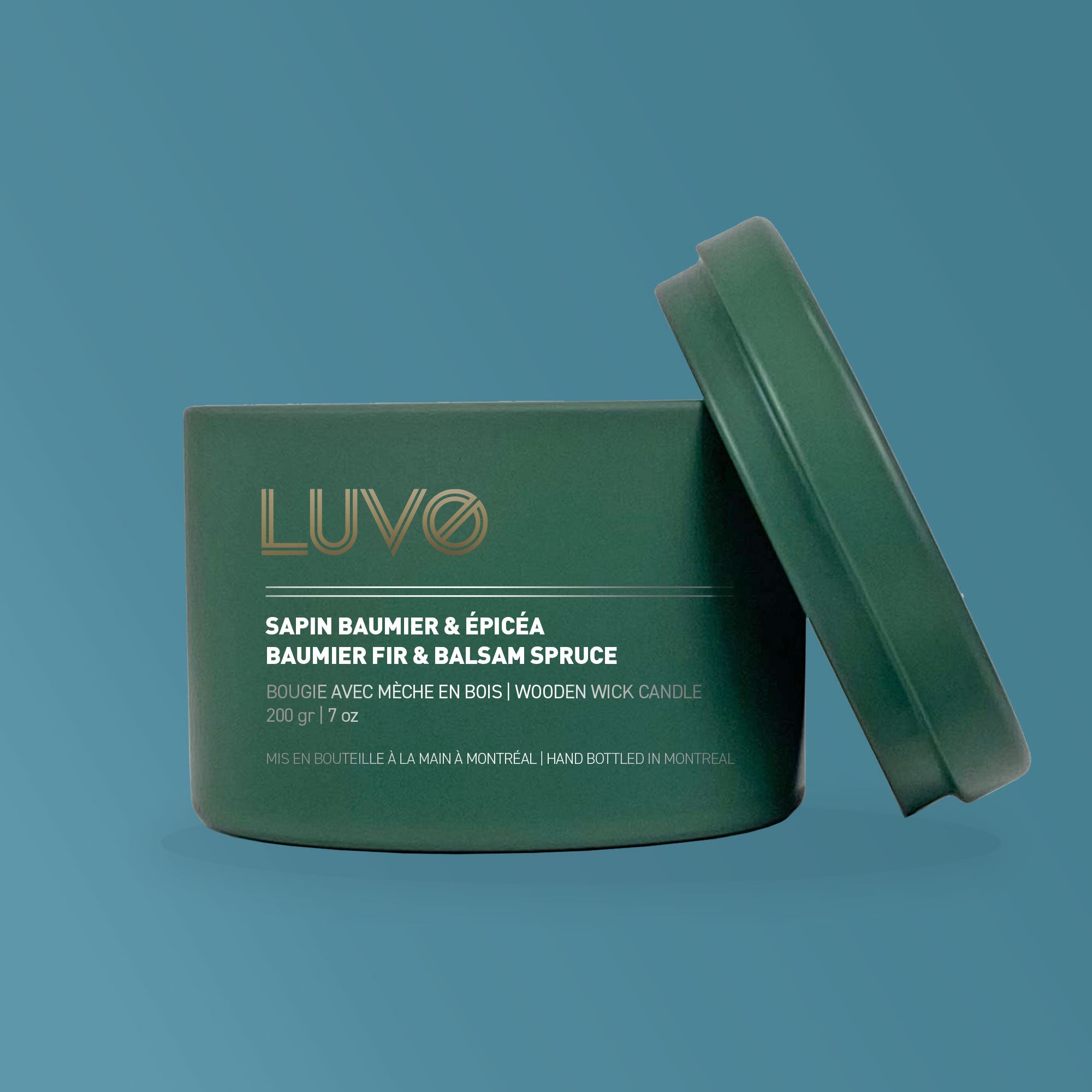 Juniper & Balsam Spruce Wooden Wick Candle - LUVO Candles | Bougies