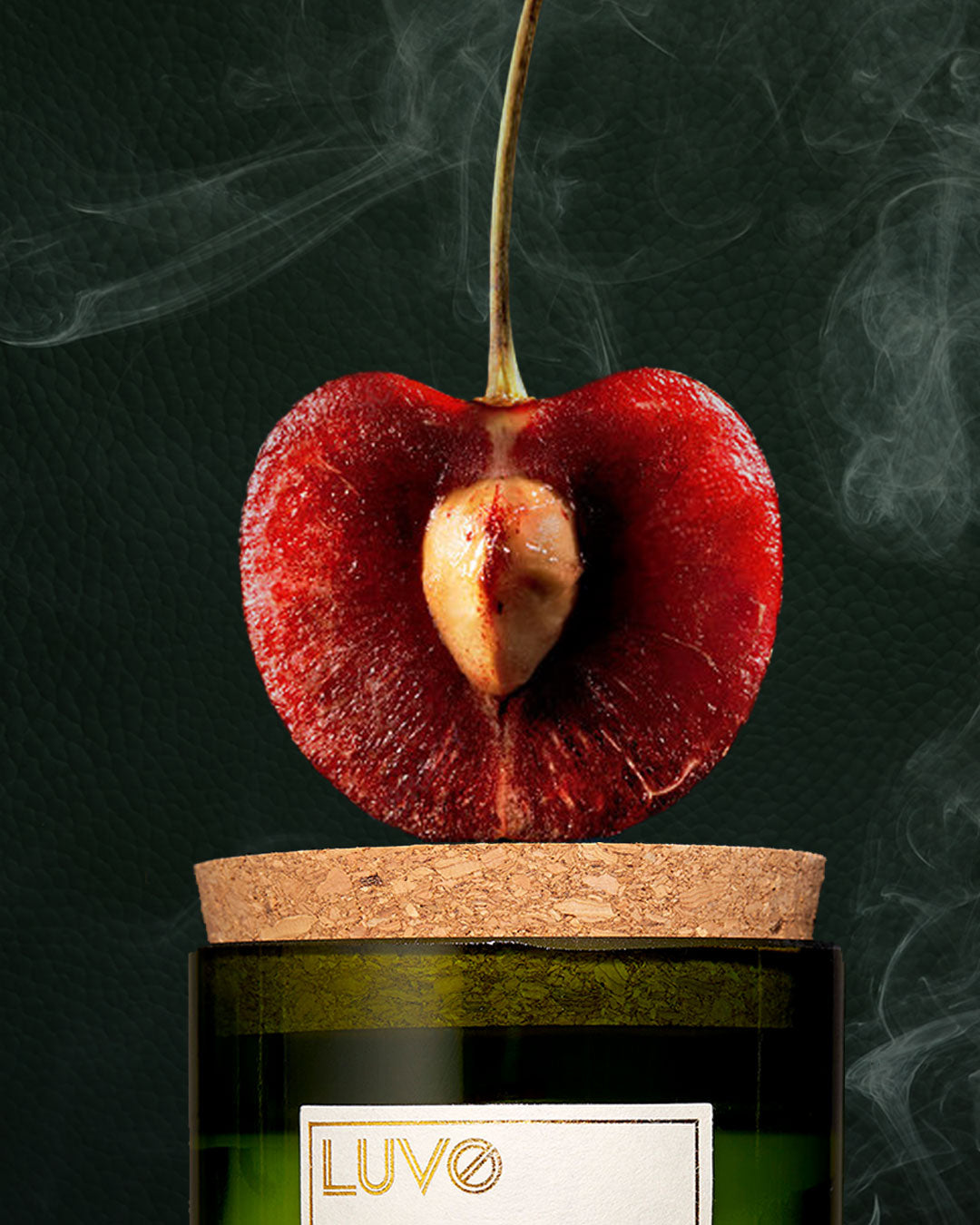 Bing cherry & Leather Wooden Wick Scented Candle - LUVO Candles | Bougies