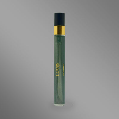 Cashmere & Vanilla eau de parfum 10ml slim travel spray on a grey background