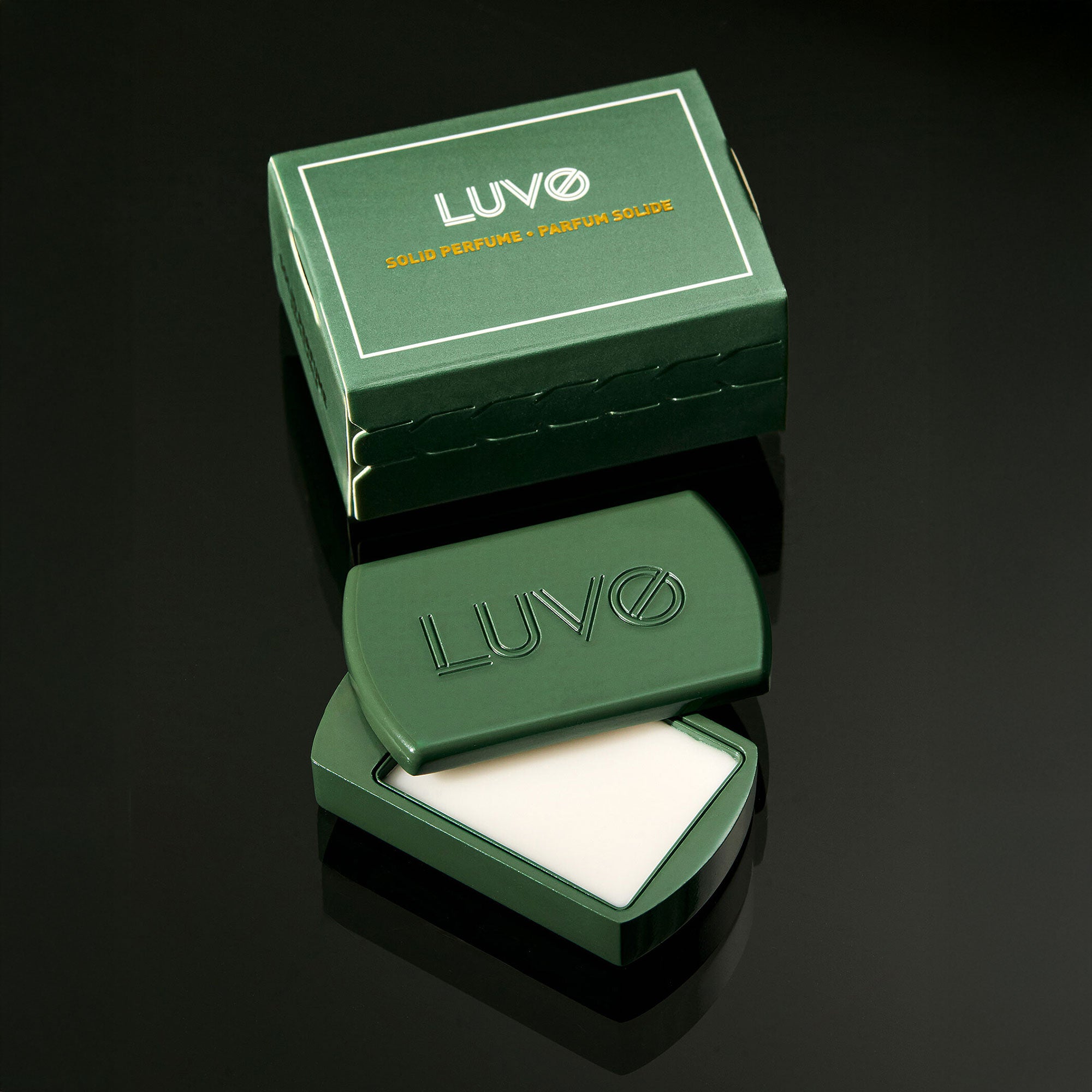 Mandarin and Resin solid perfume open tin — LUVO Parfums Montreal