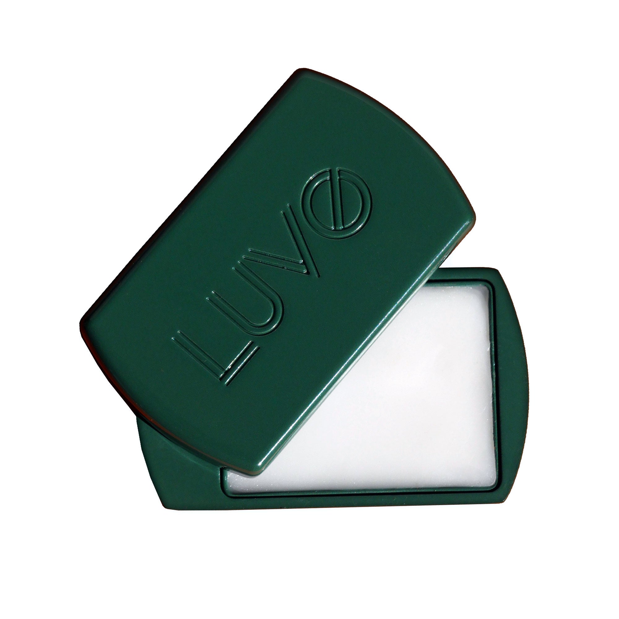 LUVO Parfums solid perfume on white background — pocket-sized wax fragrance